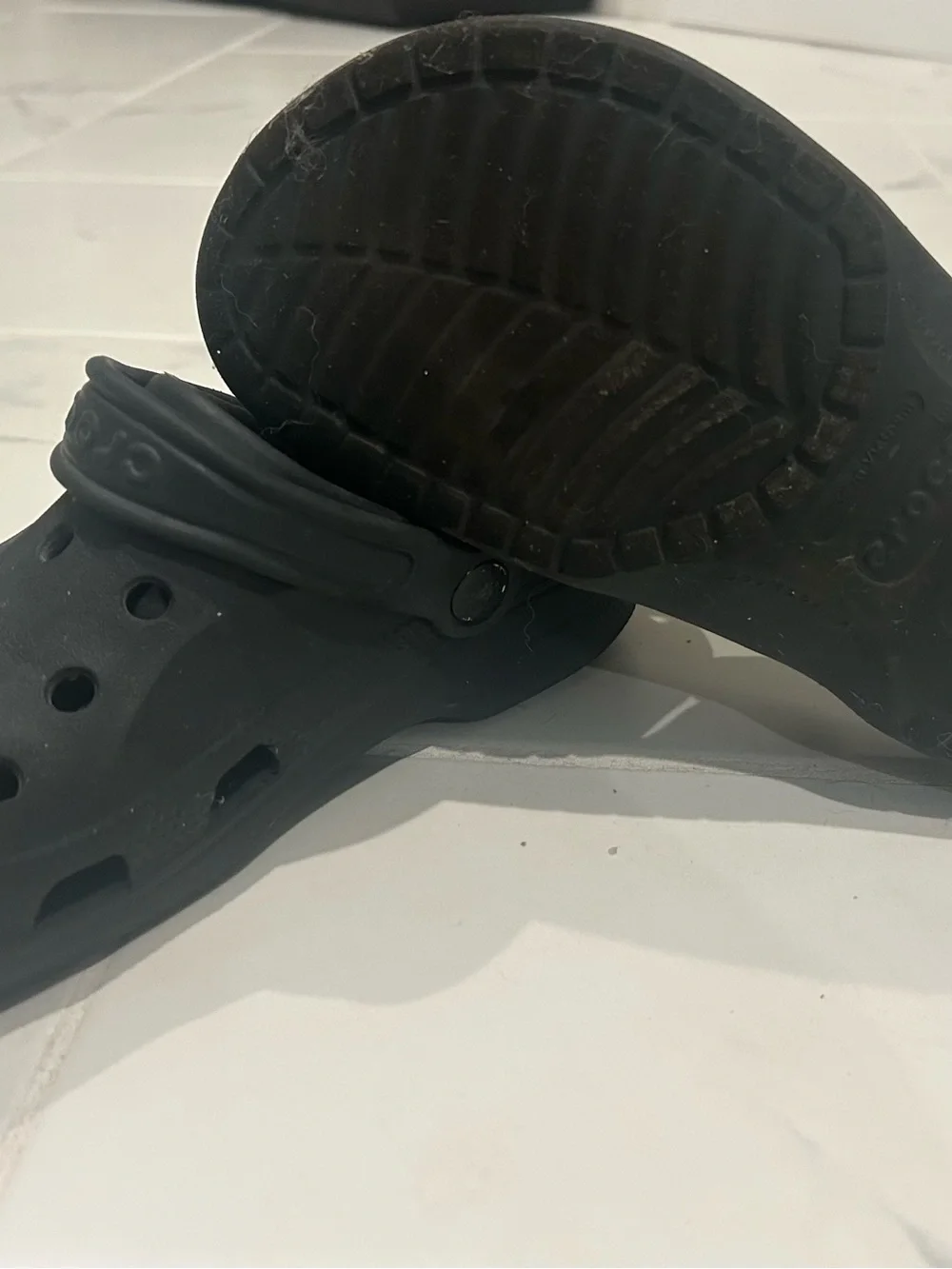 CROCS Kids Black Classic Clog with Adjustable Heel Strap